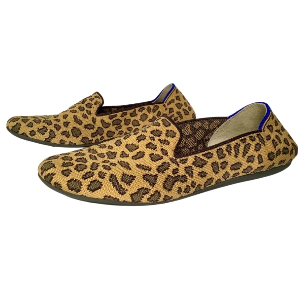 Rothy's Cheetah Print Round Toe Slip on Loafer flats